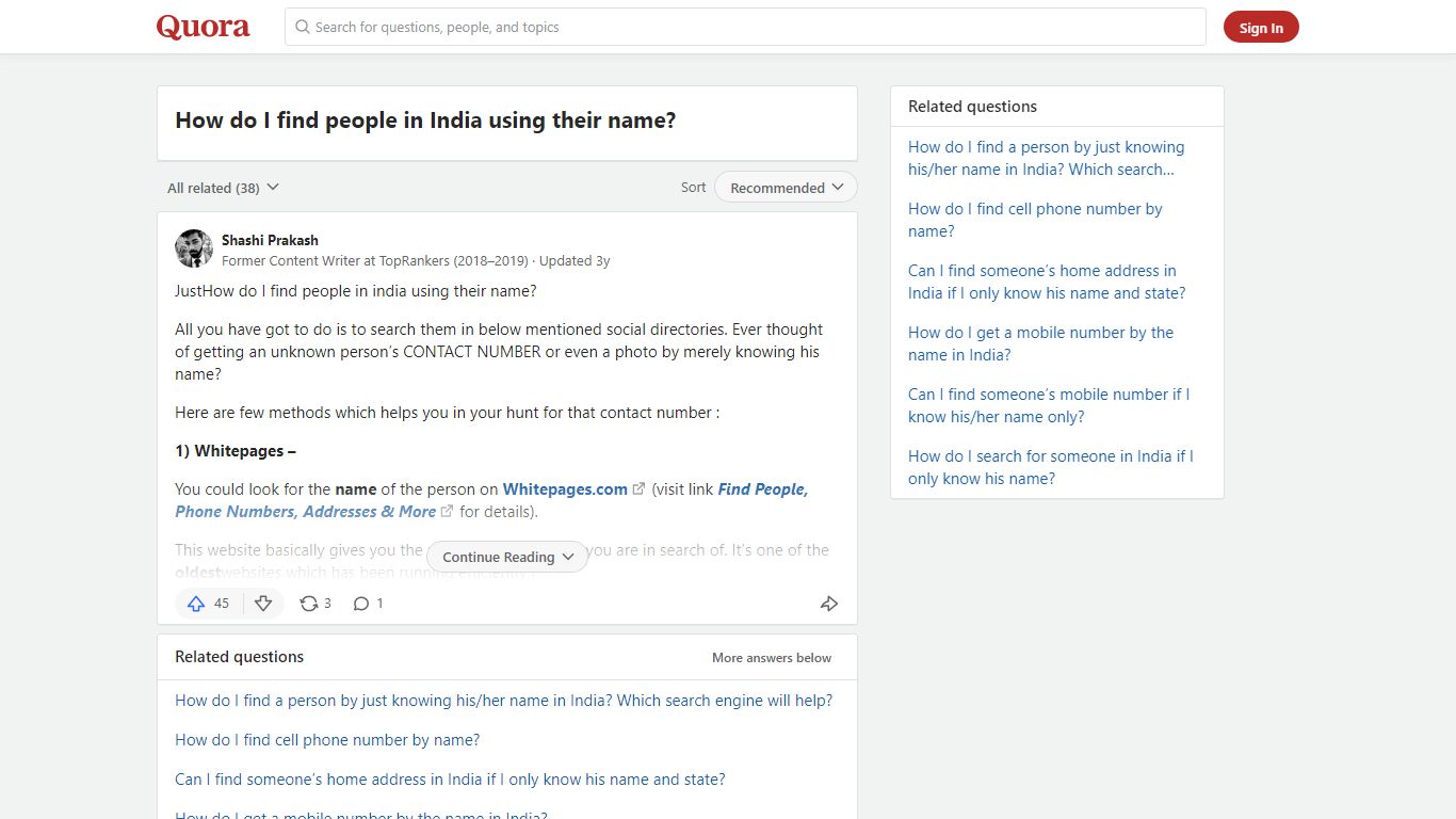 How to find people in India using their name - Quora